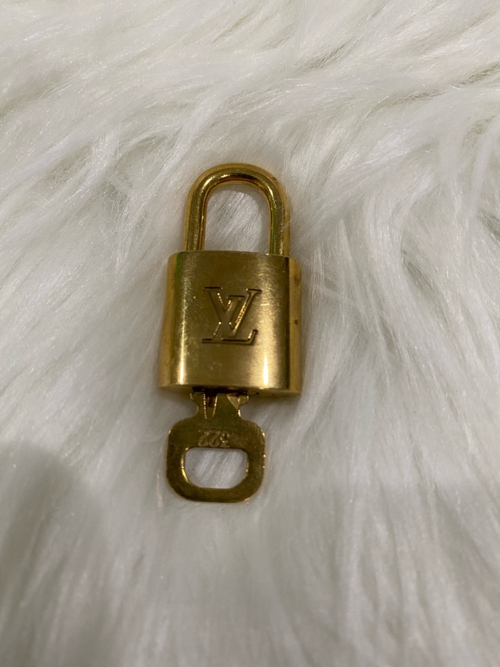 Louis Vuitton Gold Padlock and Key set #322
